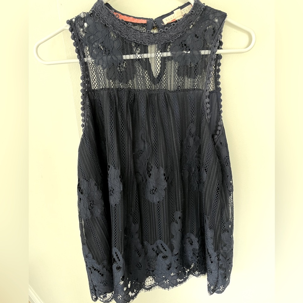 Lace Hint of Mint Sleeveless Top - S